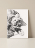 Blank canvas print mockup, 12_16 portrait composition, blank stretched canvas on a beige background #F6EDDD, clean studio product mockup, realistic lighting