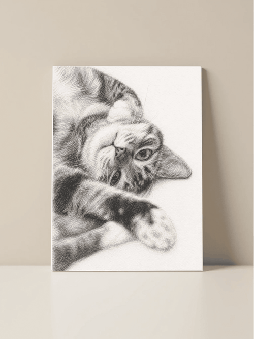 Custom Pet Portrait Canvas From Photo – Pencil Sketch - The Animal Portrait Co